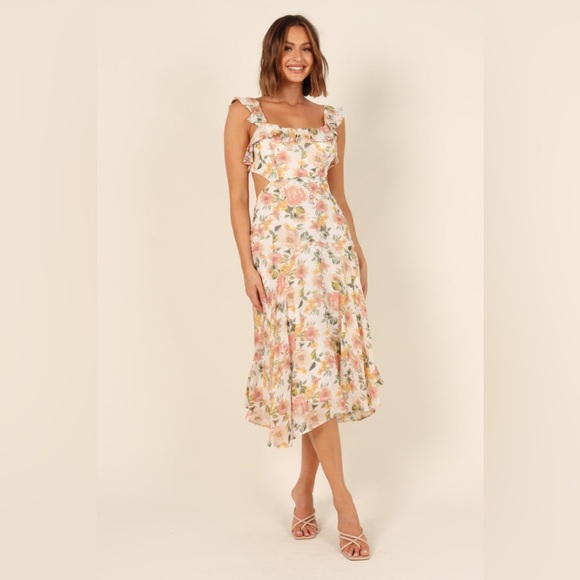 Petal & pup floral open back midi dress nwot - Picture 2 of 7